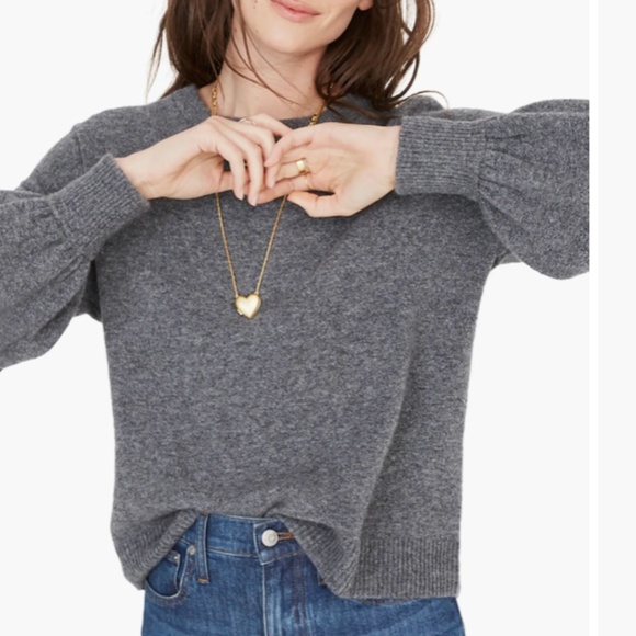 Madewell Alpaca Wool Blend Balloon Sleeve Sweater S Monochrome Capsule Wardrobe - Picture 2 of 11